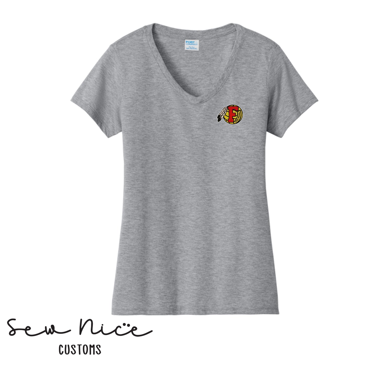 FHS Water Polo Logo- Ladies V-Neck Shirt