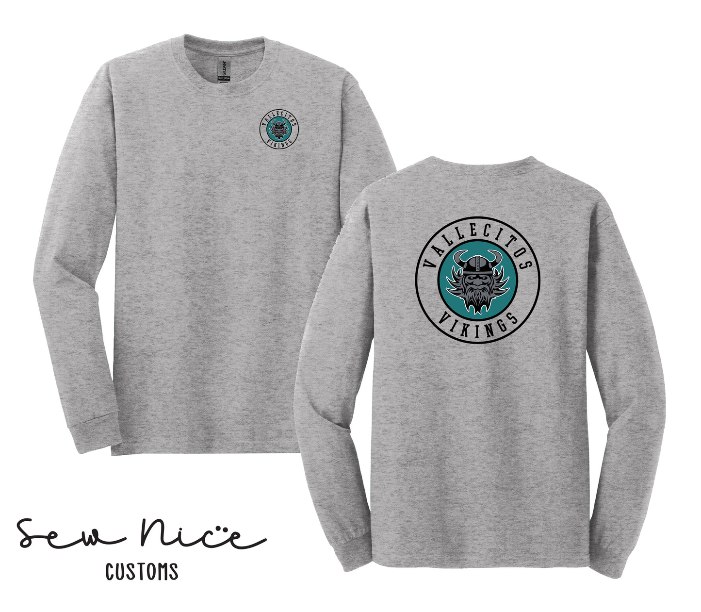 Vallecitos Logo- Front/Back Print- Unisex Adult/Youth Long Sleeve Shirt