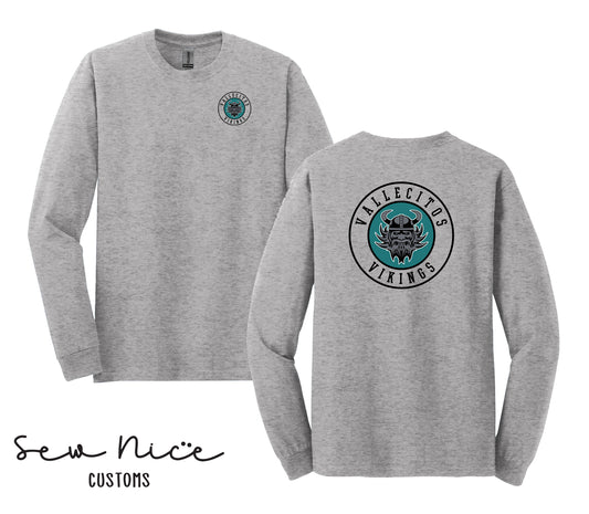 Vallecitos Logo- Front/Back Print- Unisex Adult/Youth Long Sleeve Shirt