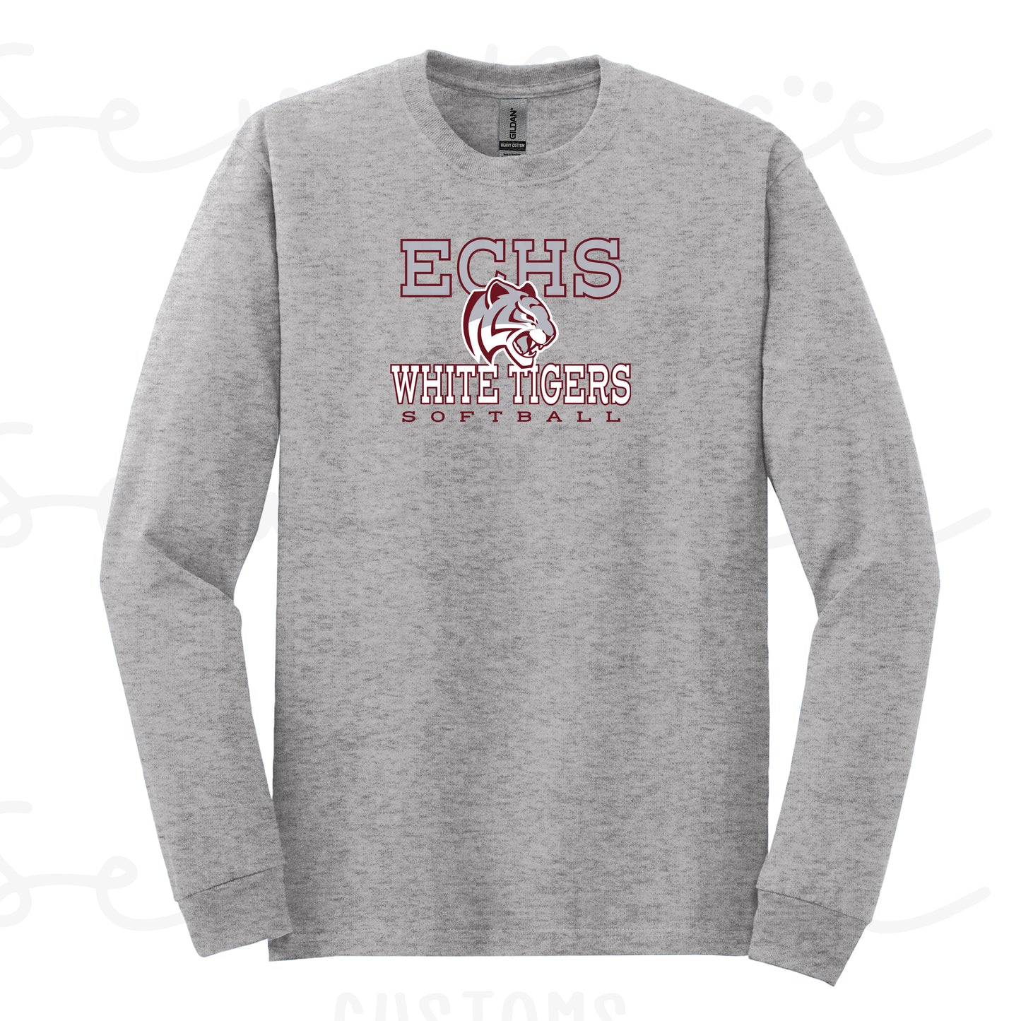 ECHS White Tiger Softball- Unisex Adult/Youth Long Sleeve Shirt