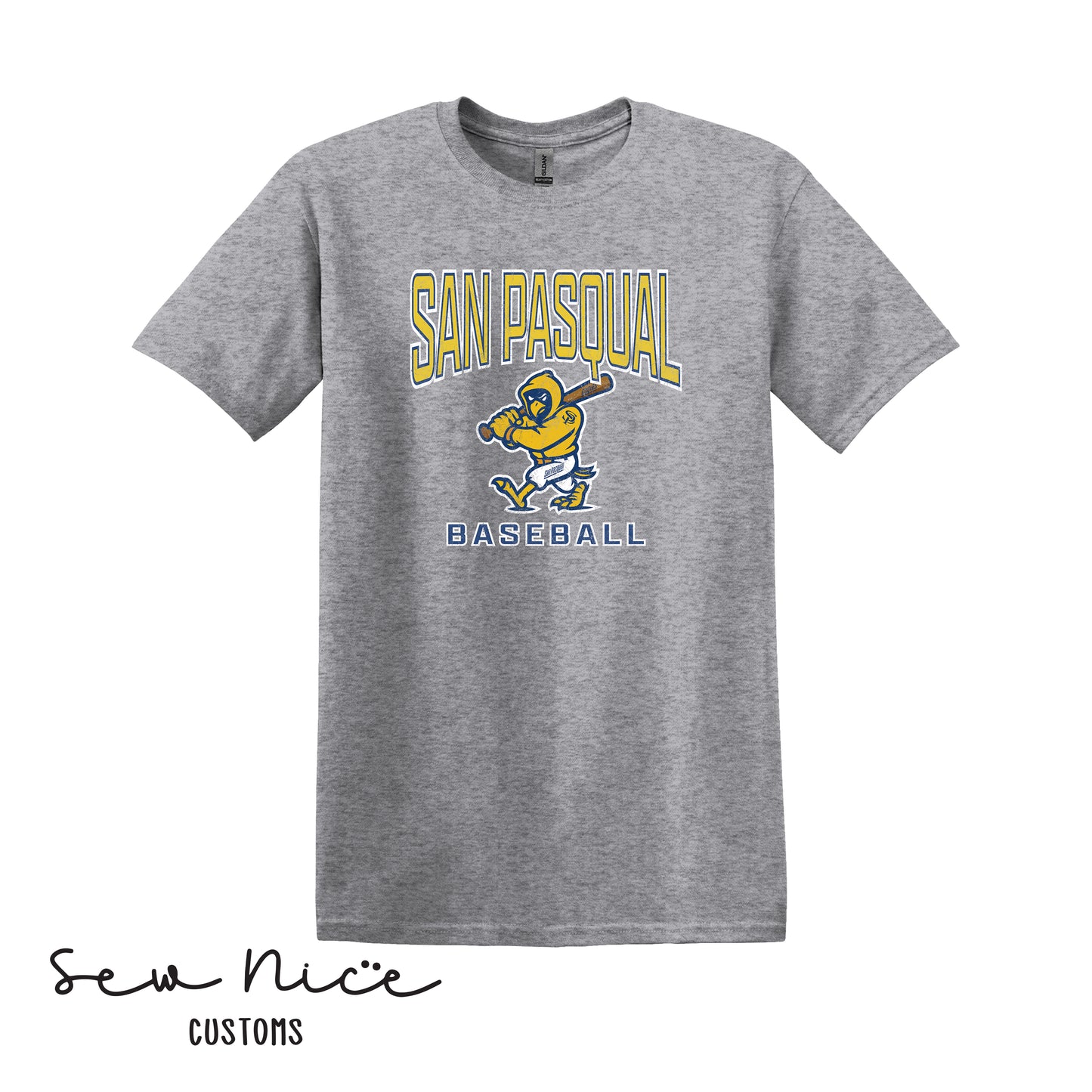 San Pasqual Baseball Mascot- Unisex Adult/Youth T-Shirt