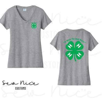 4H- To Make The Best Better- Ladies V-Neck Shirt