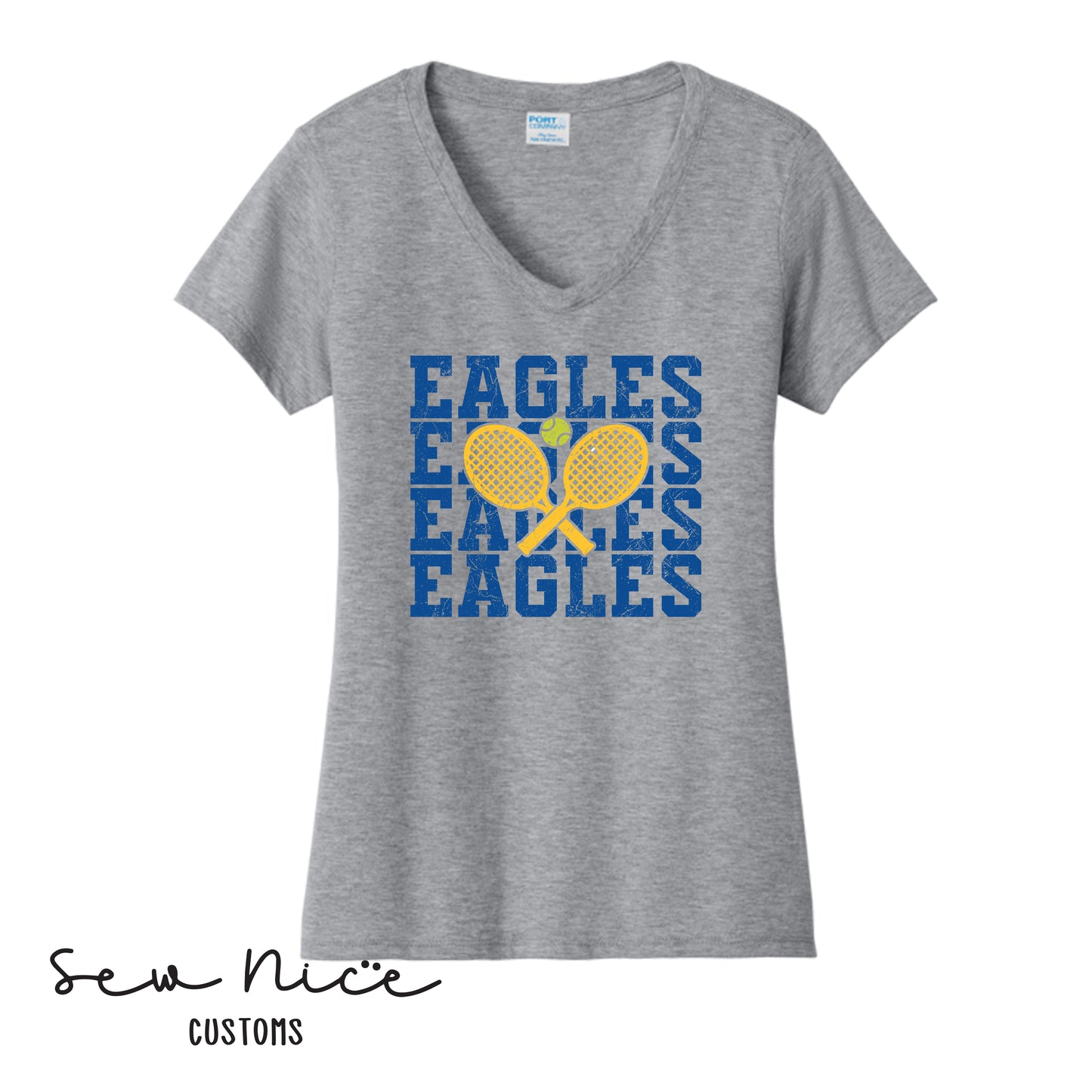SP Eagles Stacked- Ladies V-Neck Shirt