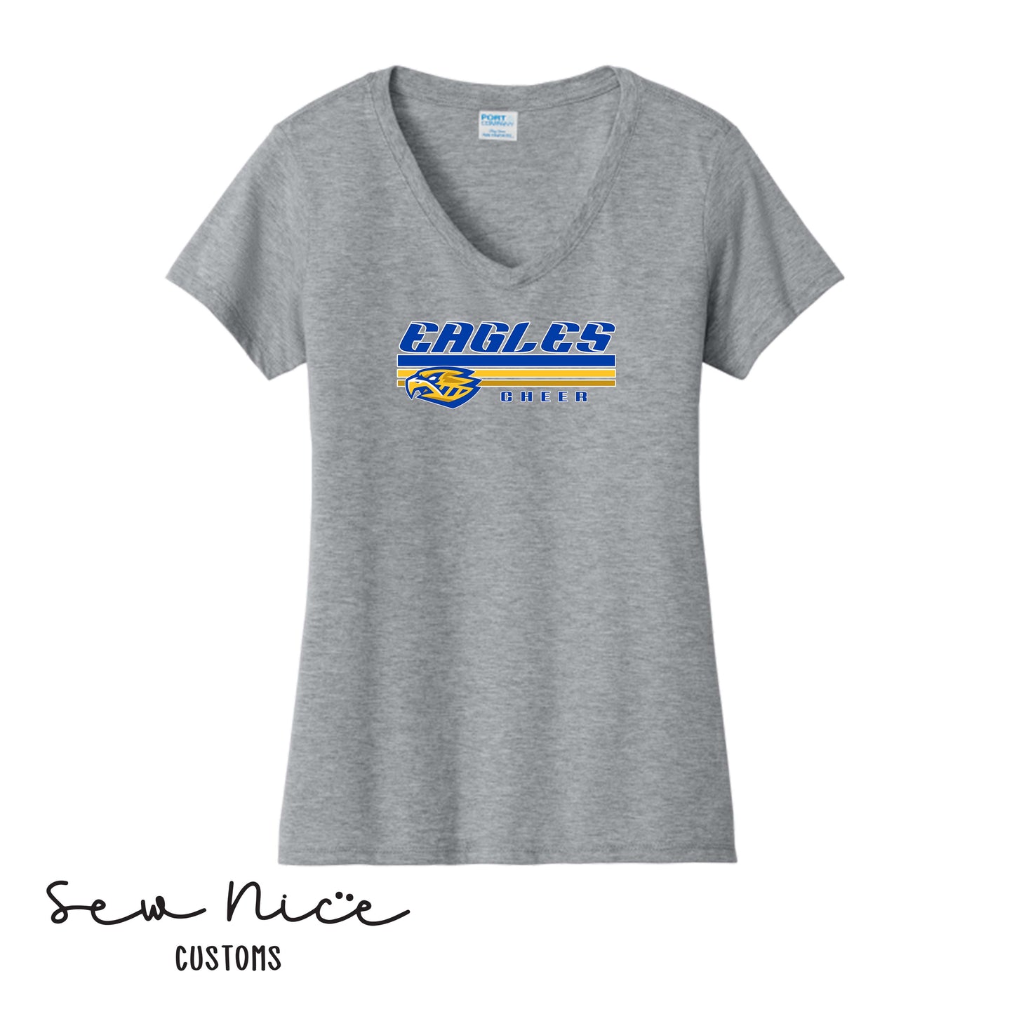 SP Eagles Lines Cheer- Ladies V-Neck Shirt
