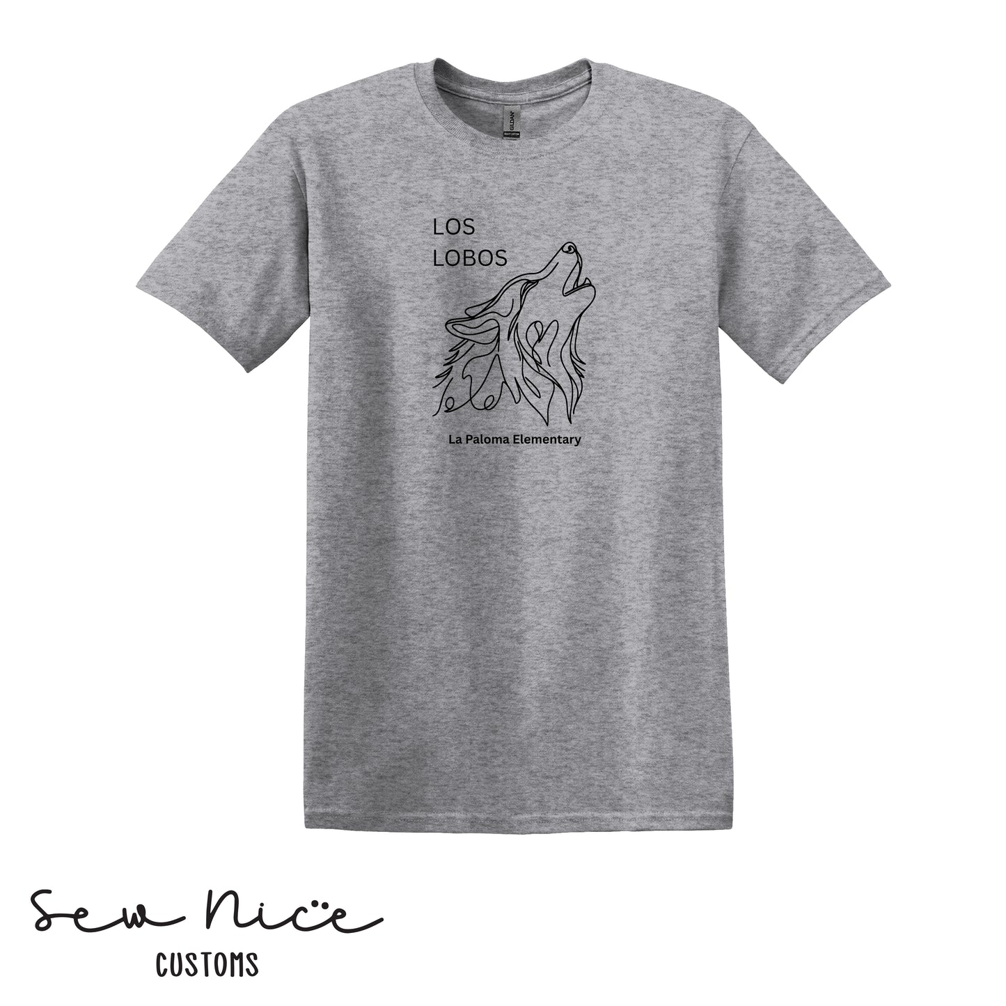 Los Lobos Line Drawing- Unisex Adult/Youth T-Shirt