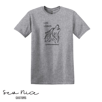 Los Lobos Line Drawing- Unisex Adult/Youth T-Shirt