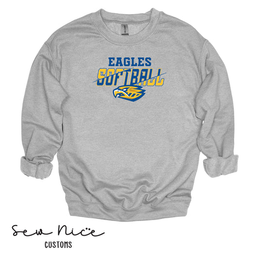 Eagles Slash Softball-Unisex Adult/Youth Crewneck