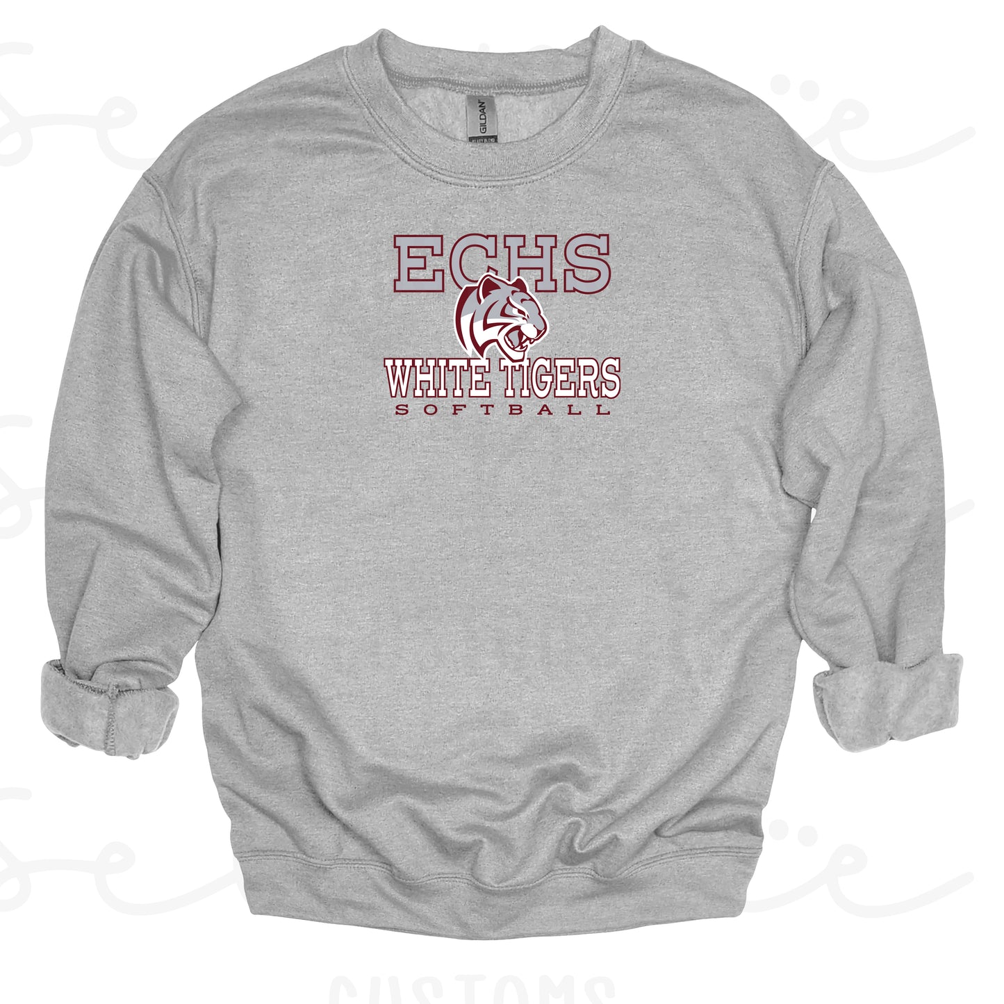 ECHS White Tigers Softball- Unisex Adult/Youth Crewneck
