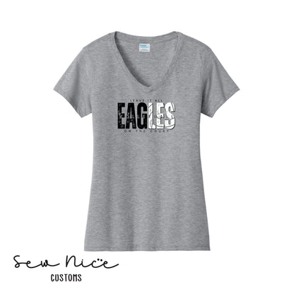 SP Eagles Volleyball-Leave It All On The Court-Ladies V-Neck Shirt