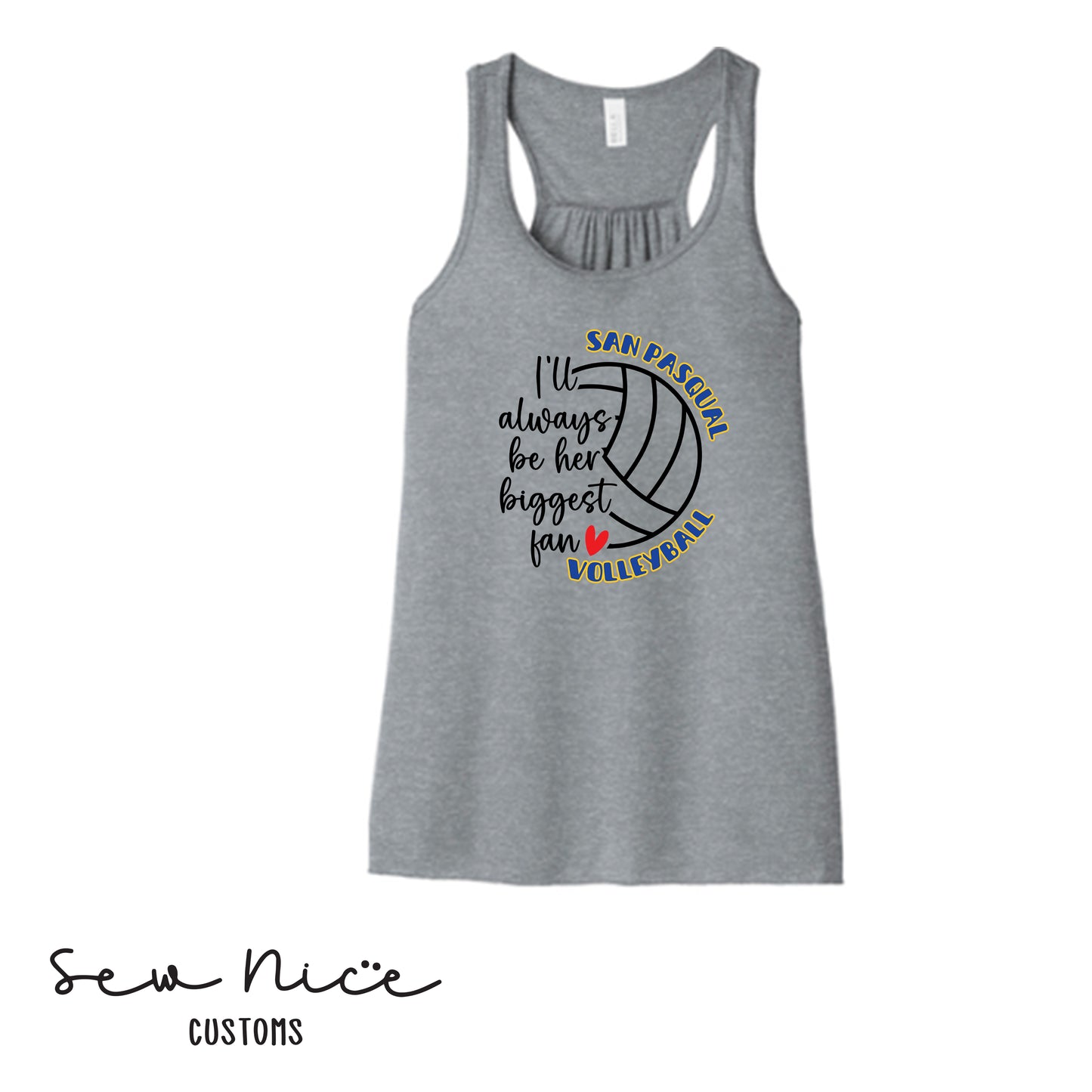 SP Volleyball Biggest Fan Ladies Bella Canvas Flowy Tank Top
