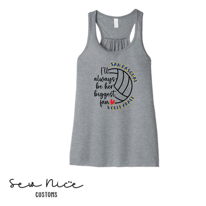 SP Volleyball Biggest Fan Ladies Bella Canvas Flowy Tank Top
