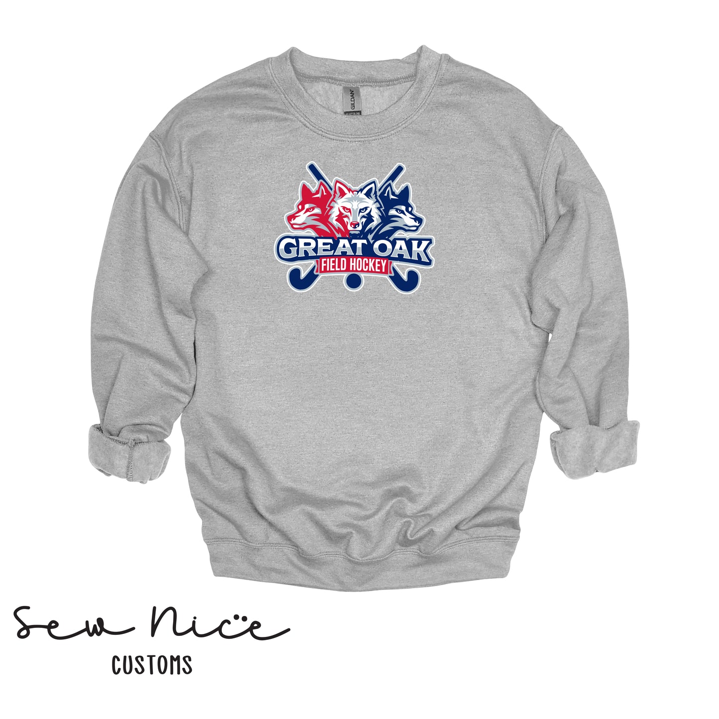 GO Wolfpack Field Hockey Unisex Adult/Youth Crewneck Sweatshirt