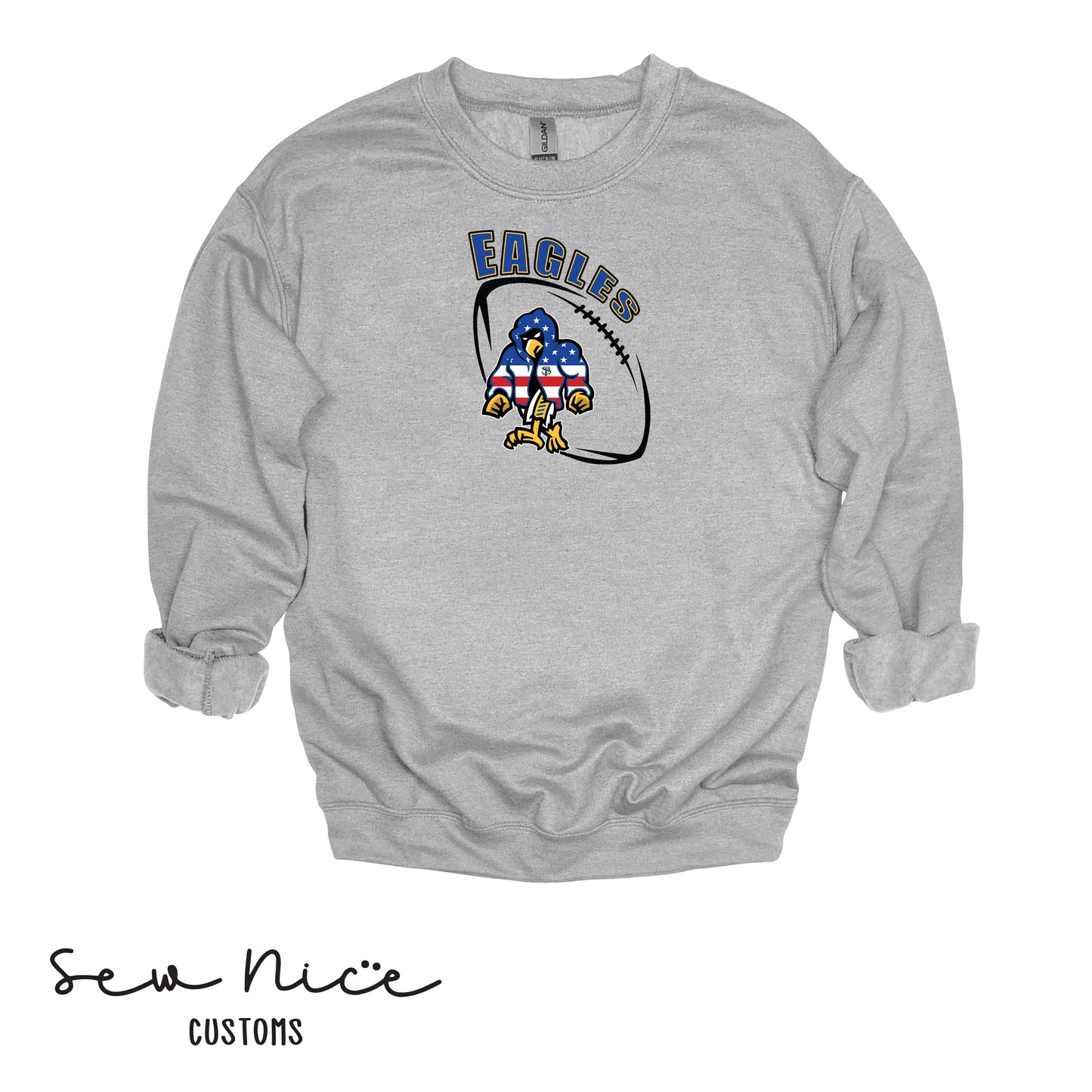 SP Eagles American Flag Robe- Unisex Adult/Youth Crewneck Sweatshirt