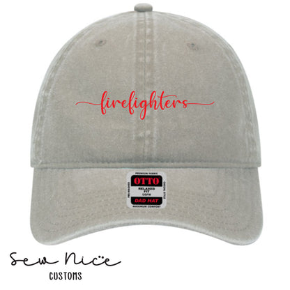 Firefighters- Fallbrook- Embroidered Distressed Dad Hat