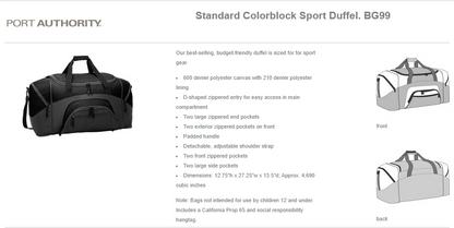 FPW Football Tackle Duffle Bag