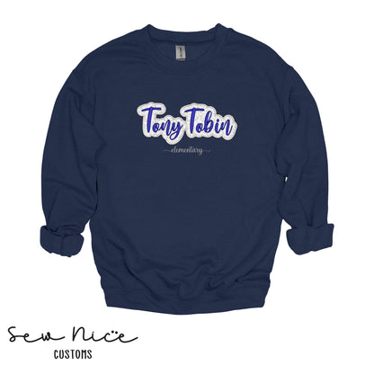 Glitter Embroidered Applique Tony Tobin- Unisex Adult Crewneck Sweatshirt