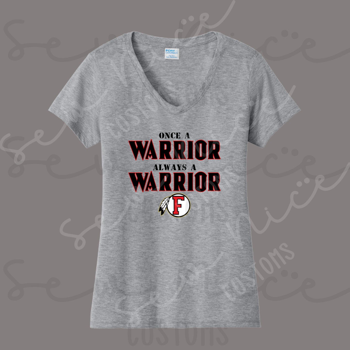 Once a Warrior- Ladies V-Neck Shirt