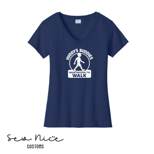Huddy's Buddies Walk Team- Unisex Adult/Youth V-Neck