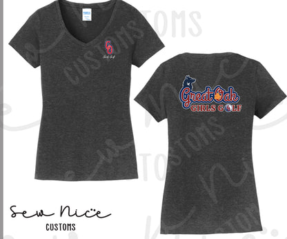 Go Girls Golf- Ladies V-Neck Shirt