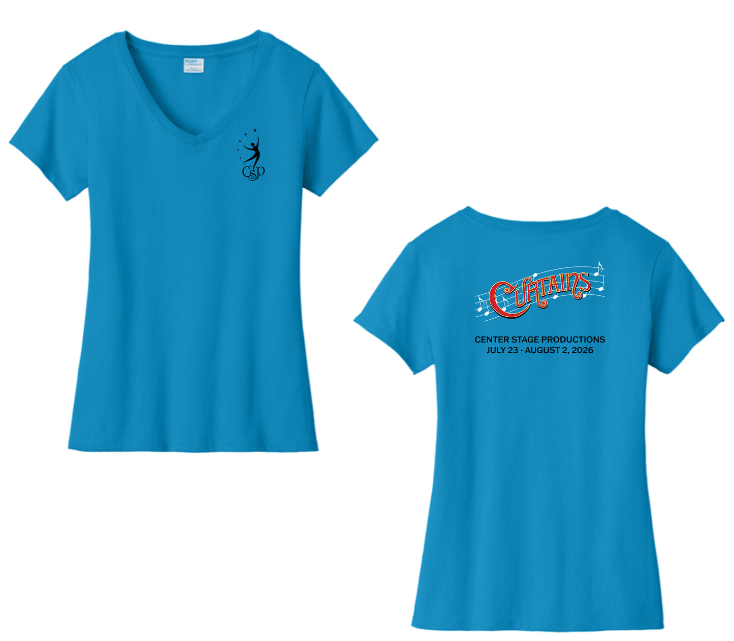 Curtains- Ladies V-Neck Shirt