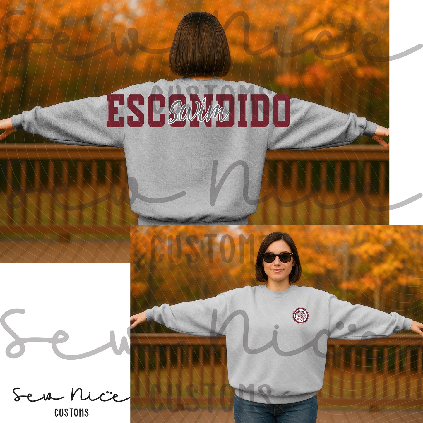 ESCONDIDO -Swim Design -Unisex Adult/Youth Crewneck Sweatshirt