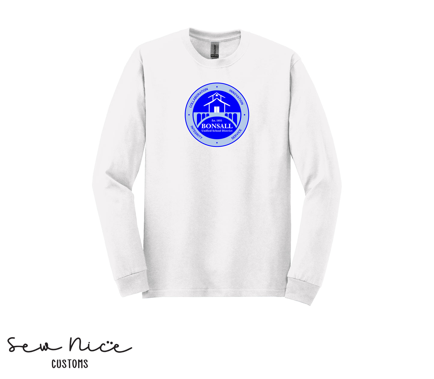 Bonsall District Logo- Unisex Adult Long Sleeve Shirt