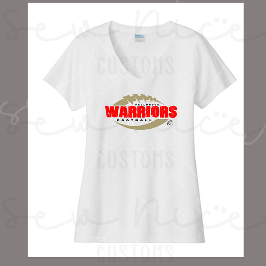 Distressed Fallbrook Warriors- Women's V-Neck Shirt