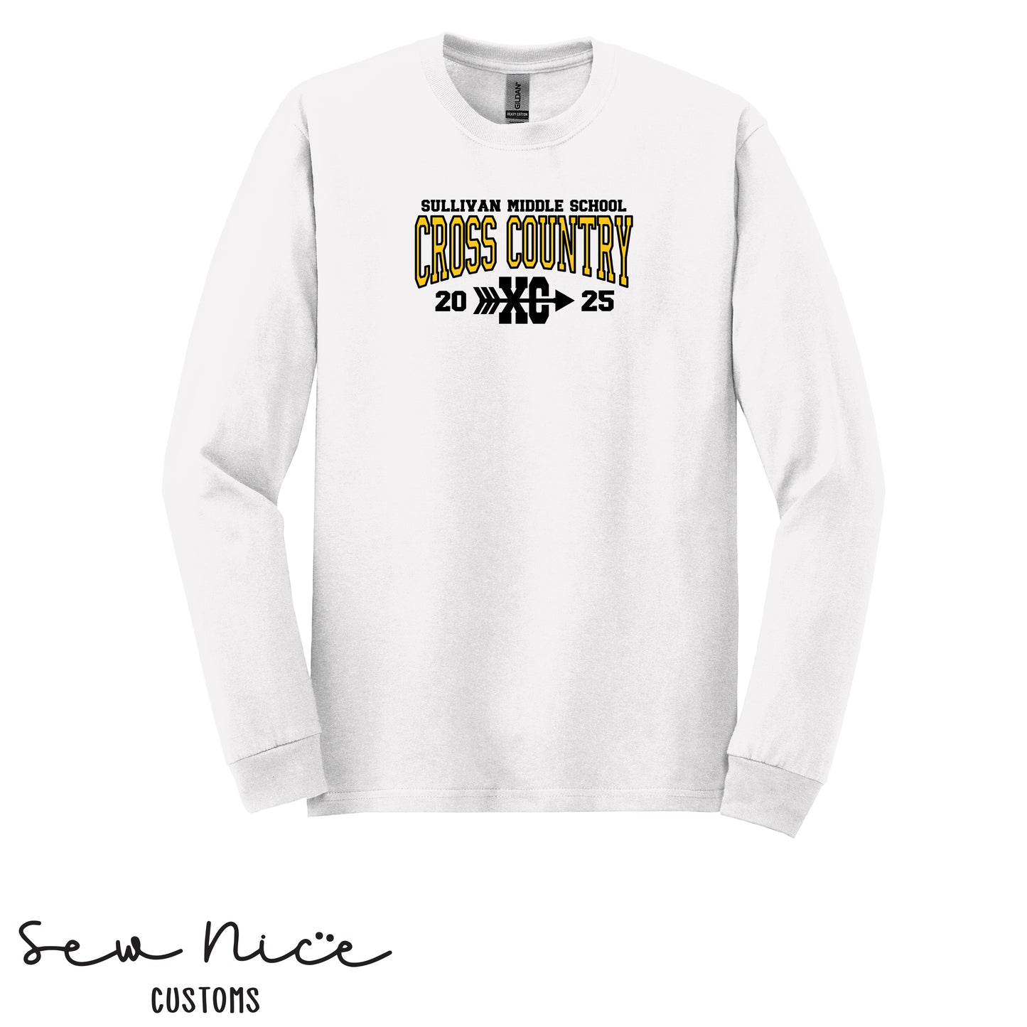 Sullivan Middle School Cross Country XC- Unisex Adult/Youth Long Sleeve Shirt