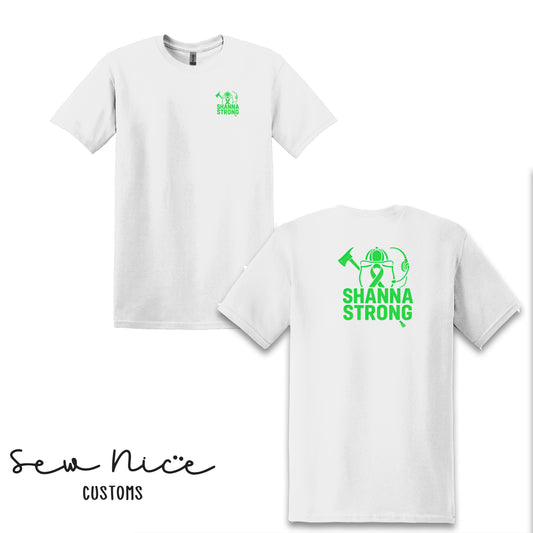 Shanna Strong Unisex Adult/Youth T-Shirt -Left Chest/Back Design