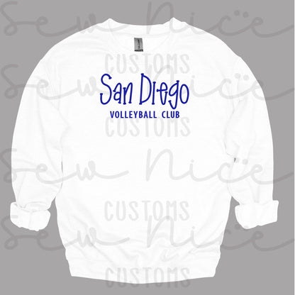 Embroidered 3D Puff - San Diego Volleyball Sweatshirt