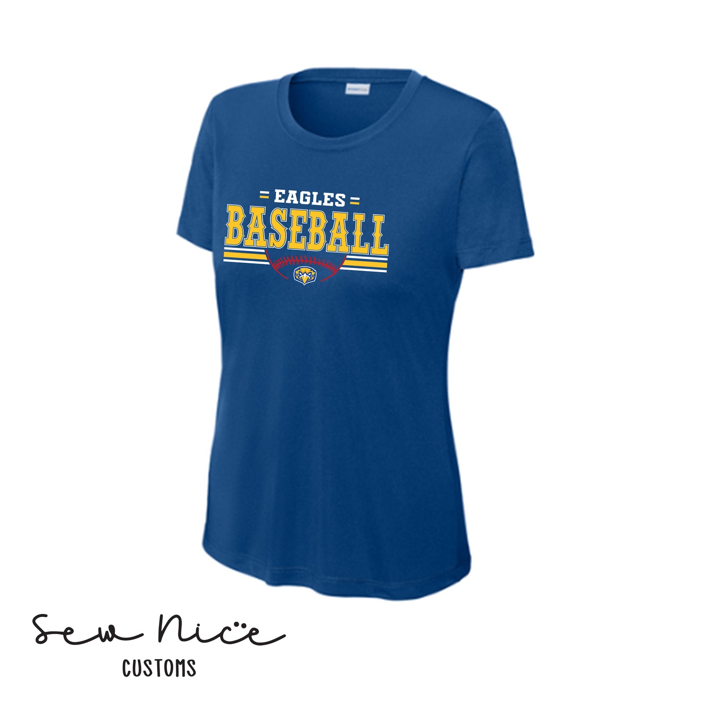 Eagles Baseball Stripes- Ladies Dri Fit Shirt