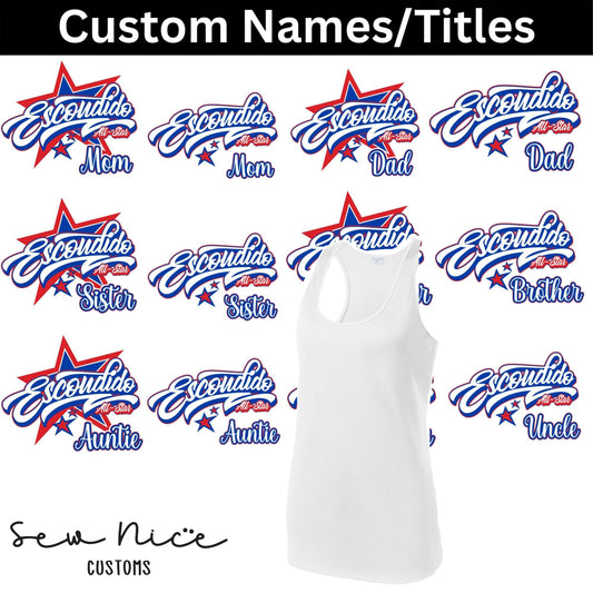 CUSTOM Name/Title Escondido Logo- Ladies Dri Fit Tank Top