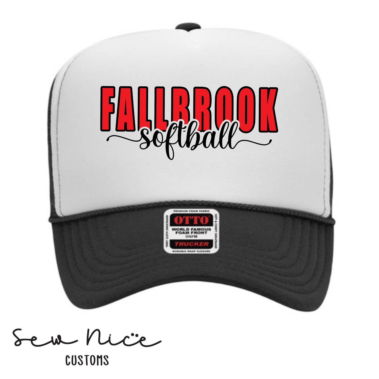 Fallbrook Softball Side Design- Foam Trucker Hats