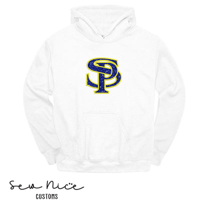 SP Glitter Embroidered Applique- Adult/Youth Hoodie- Football