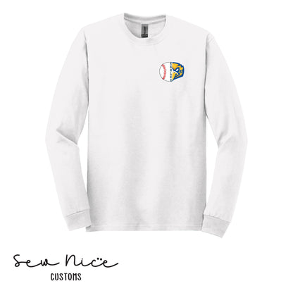 Split Baseball & Eagle Face- Unisex Adult/Youth Long Sleeve Shirt