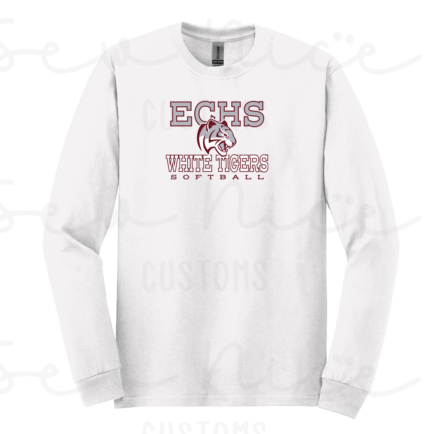 ECHS White Tiger Softball- Unisex Adult/Youth Long Sleeve Shirt