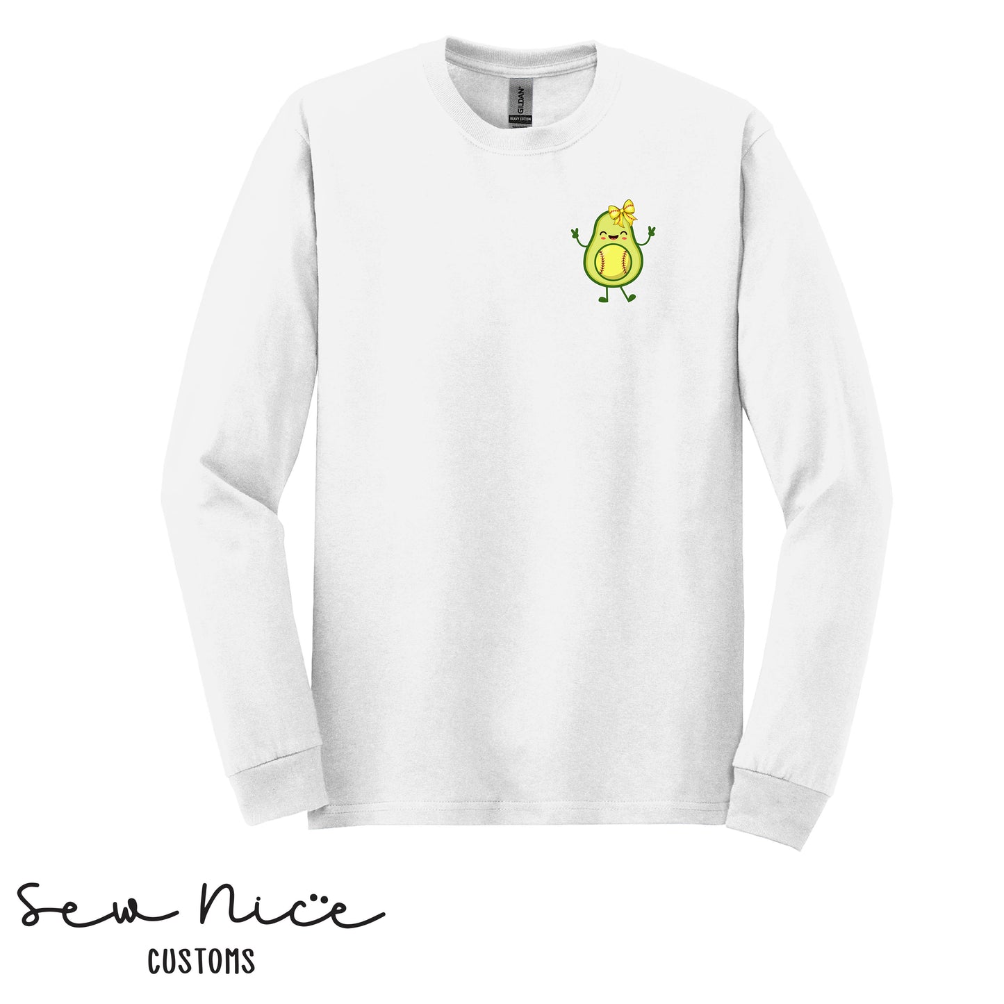 Avocado Softball Girl Design - Unisex Long Sleeve Shirt