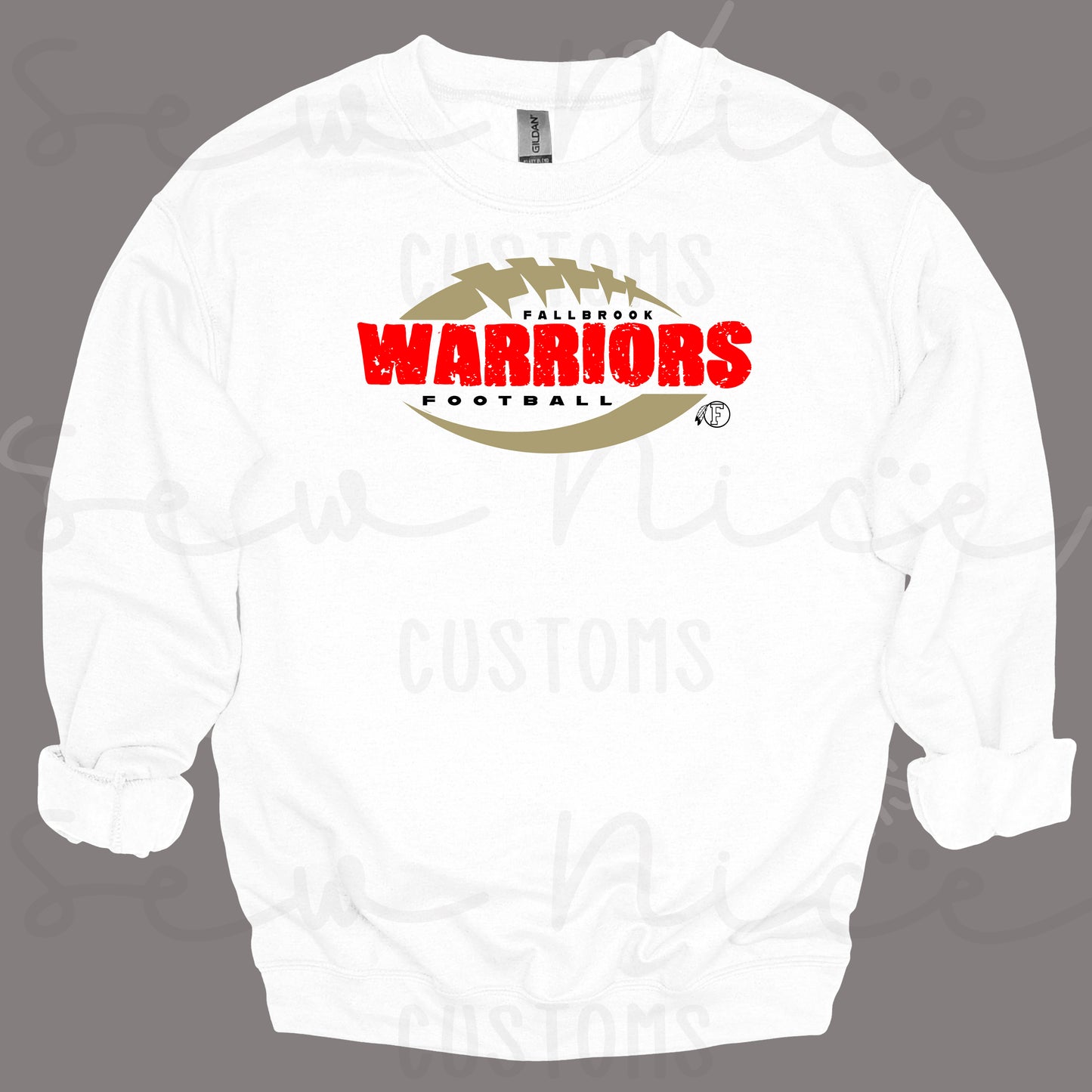 Distressed Fallbrook Warriors- Crewneck Sweatshirt