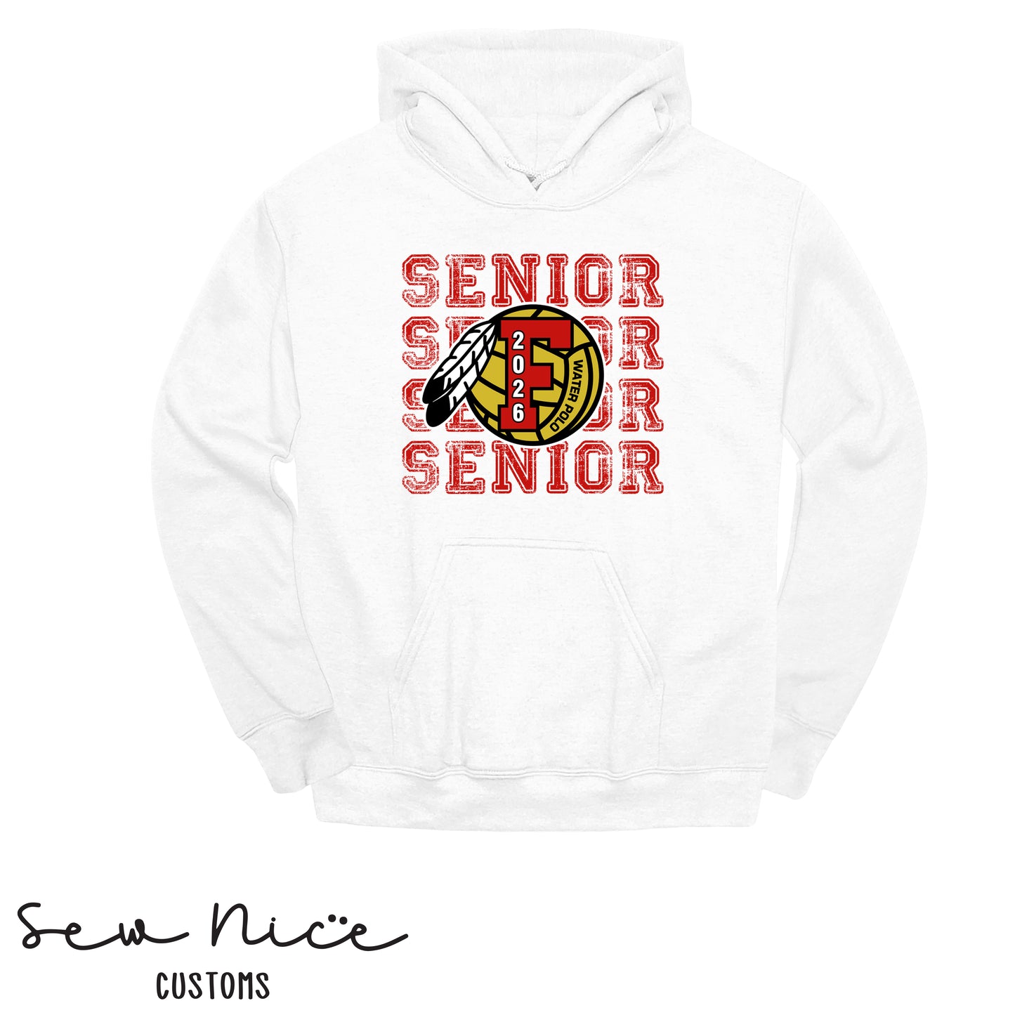 FHS Water Polo Stacked SENIOR 2026- Unisex Adult/Youth Hoodie