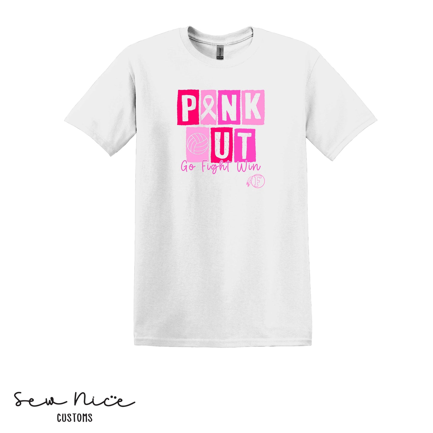 PINK OUT- Go Fight Win- FHS Volleyball Unisex Adult/Youth T-shirt