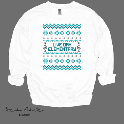 Live Oak Elementary Winter Design- Unisex Adult/Youth Crewneck Sweatshirt