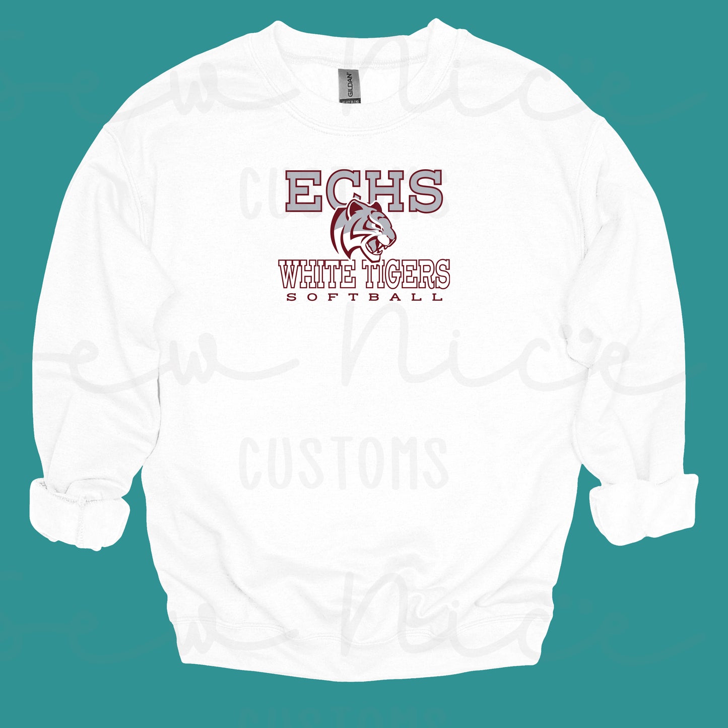 ECHS White Tigers Softball- Unisex Adult/Youth Crewneck