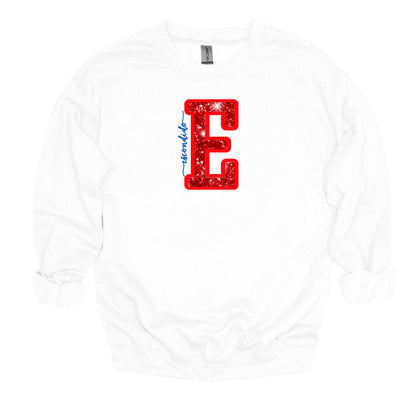 Embroidered Sequin Applique E "Escondido"  - Unisex Crewneck
