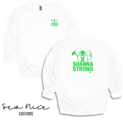 Shanna Strong Unisex Adult/Youth Crewneck Sweatshirt -Left Chest/Back Design