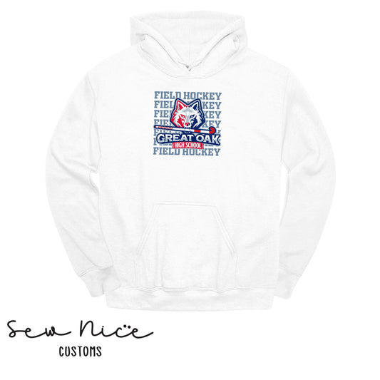 GO Stacked Field Hockey- Unisex Adult/Youth Hoodie
