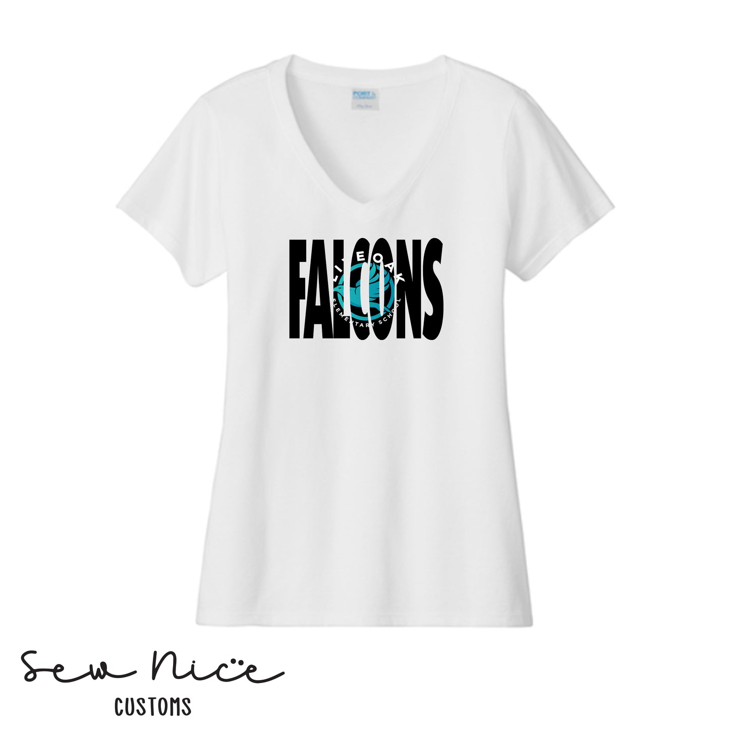 FALCONS Inside Logo- Women's V-Neck Shirt