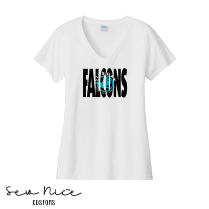 FALCONS Inside Logo- Women's V-Neck Shirt