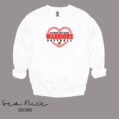 FHS Warriors Seam Heart- Unisex Adult/Youth Crewneck Sweatshirt