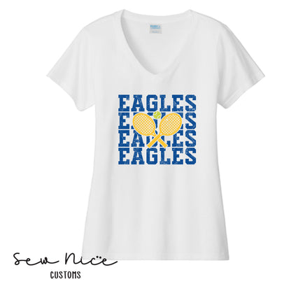 SP Eagles Stacked- Ladies V-Neck Shirt