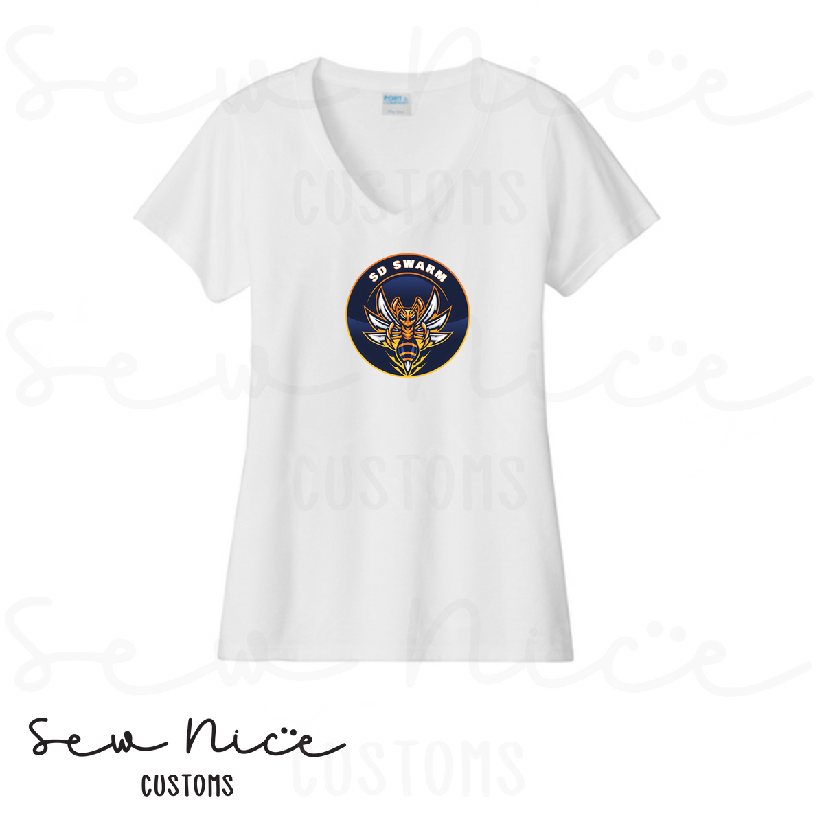SD SWARM Baseball- Ladies V-Neck Shirt